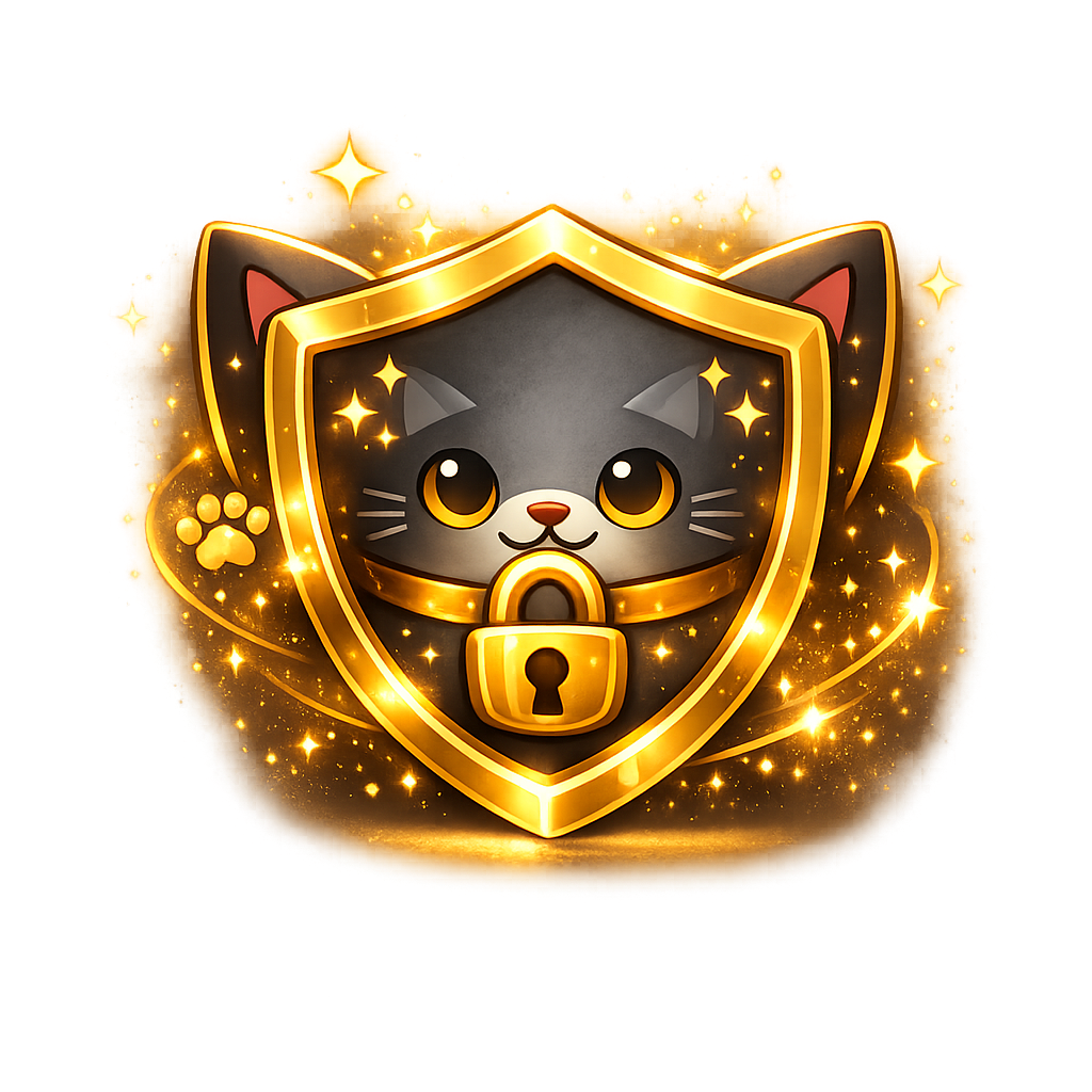 Whisk cat shield lock artwork